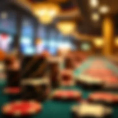 Betting Chips Display A close-up of betting chips on a blackjack table