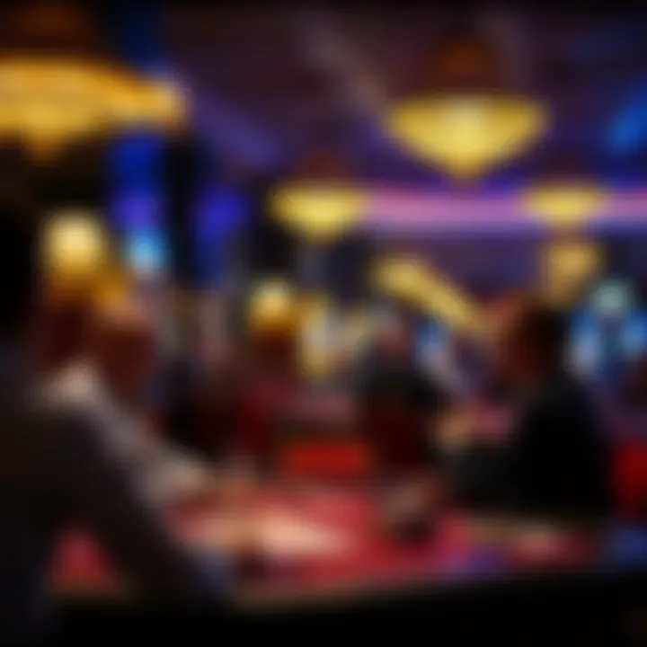 Casino Atmosphere A serene casino environment with players engaged at the tables