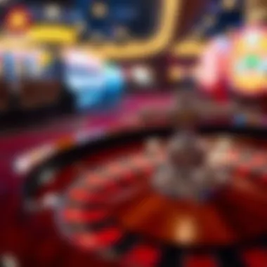 Roulette Wheel Highlight A close-up of a roulette wheel at a casino