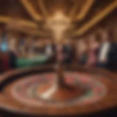 Historical depiction of roulette in a vintage casino setting