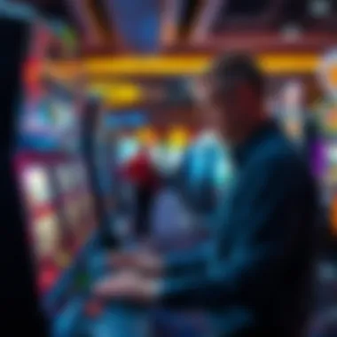 Player analyzing slot machine strategies