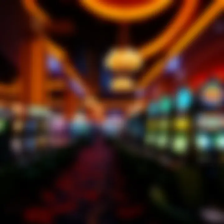 A Bustling Casino Floor Vibrant casino floor with slot machines and gaming tables