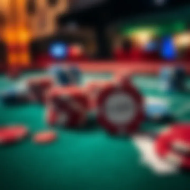 Poker Chips and Game Essentials Close-up of poker chips and cards on a gaming table