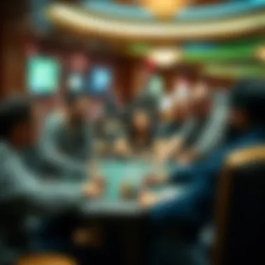 An illustration of diverse players engaged in a competitive poker environment