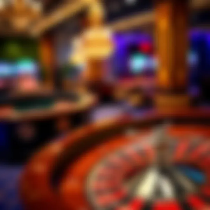 The Classic Roulette Wheel Elegant roulette wheel displayed in a casino setting