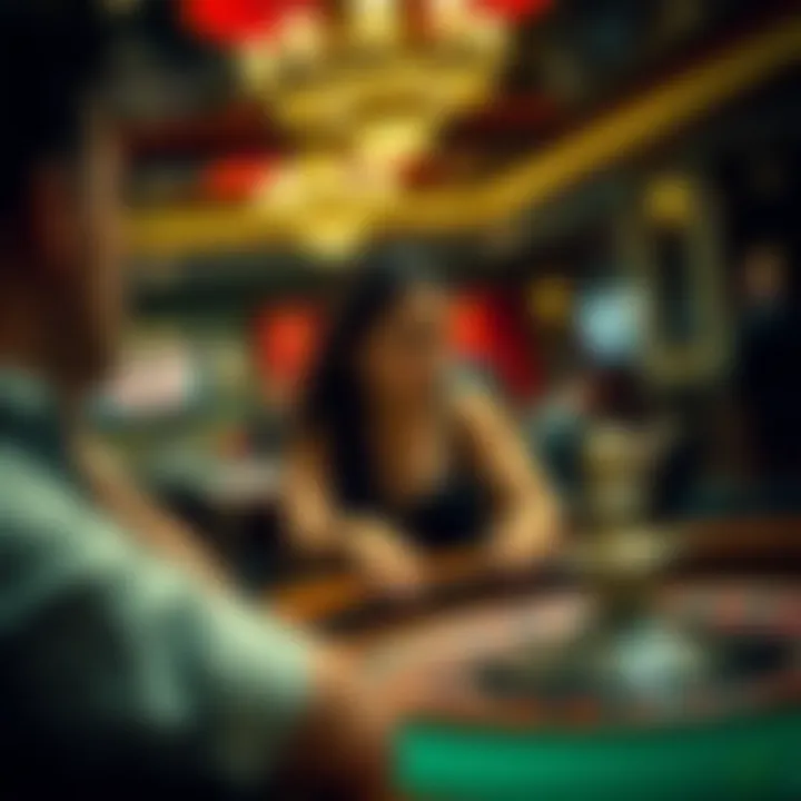 Engaged Players at the Roulette Table Players engaged in a game of roulette at a casino table