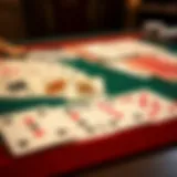 Cribbage Solitaire Card Layout A captivating layout of cribbage solitaire cards on a table