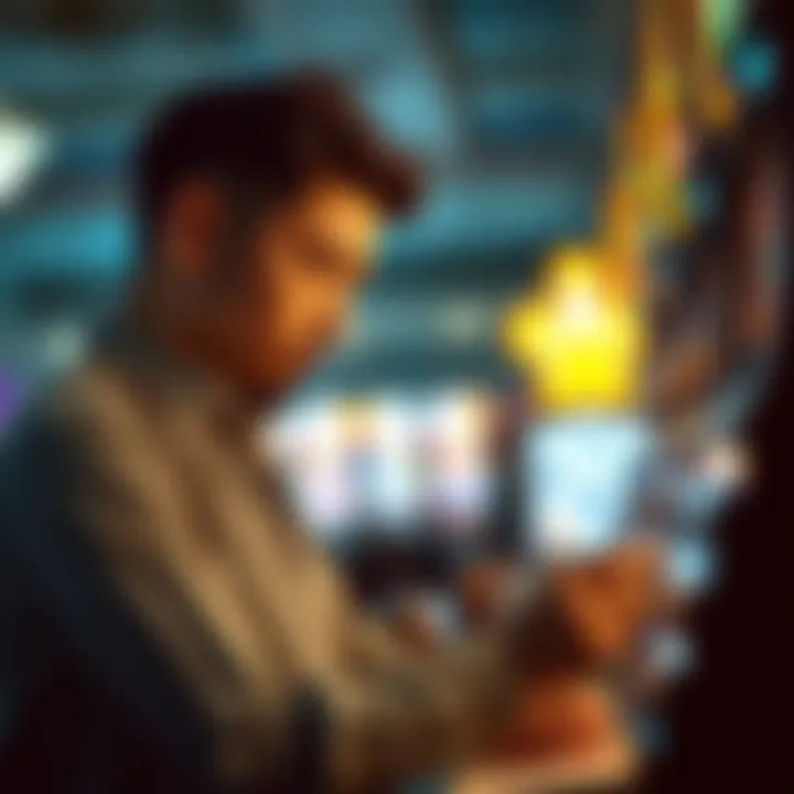 Analyzing Different Scratch-Off Options A thoughtful individual analyzing different scratch-off options