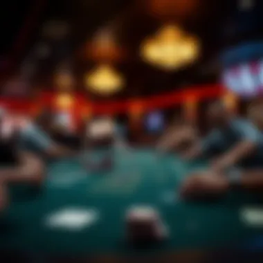 High-stakes poker table in action