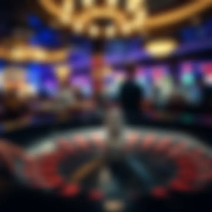 Close-up of a roulette table with players engaging in gameplay