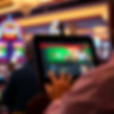 Illustration of a digital device displaying the Caesars Sportsbook interface