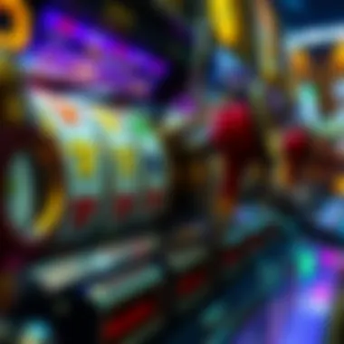 Detailed view of slot machine mechanics and design