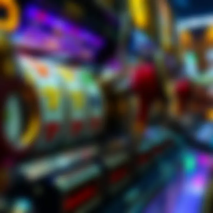 Detailed view of slot machine mechanics and design