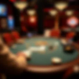 Illustration of the 5 Card Draw poker table setup