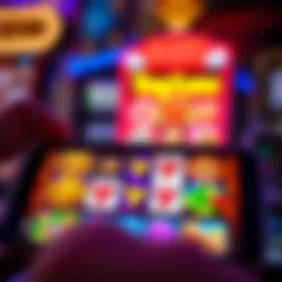 Vibrant display of various mobile slot games on a smartphone screen