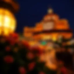 Exterior view of Golden Nugget Casino showcasing its vibrant lighting