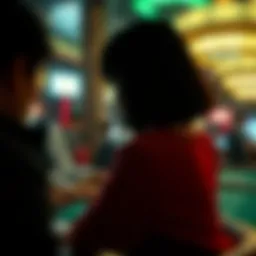 Illustration depicting the intense atmosphere of a gambling room