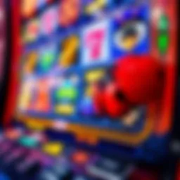 Close-up of the vibrant ladybug slot machine interface showcasing colorful symbols and graphics