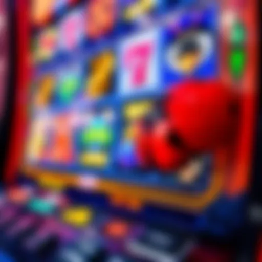 Close-up of the vibrant ladybug slot machine interface showcasing colorful symbols and graphics