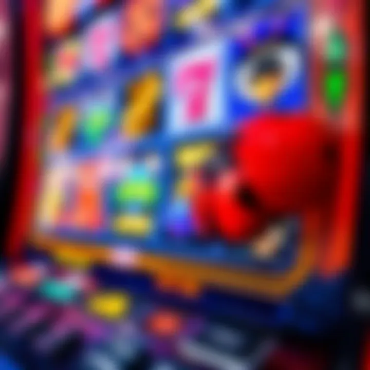 Close-up of the vibrant ladybug slot machine interface showcasing colorful symbols and graphics