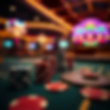 A collection of MyVegas Chips on a casino table