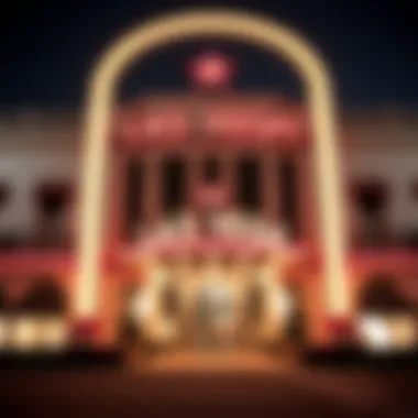 Classic Las Vegas hotel entrance showcasing vintage architecture