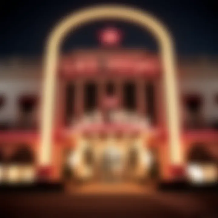 Classic Las Vegas hotel entrance showcasing vintage architecture