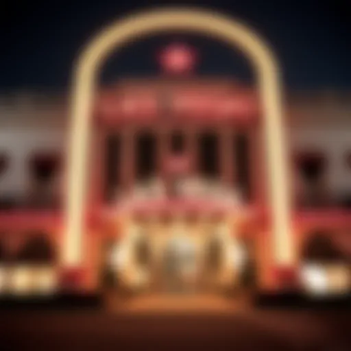 Classic Architecture of Las Vegas Hotels Classic Las Vegas hotel entrance showcasing vintage architecture