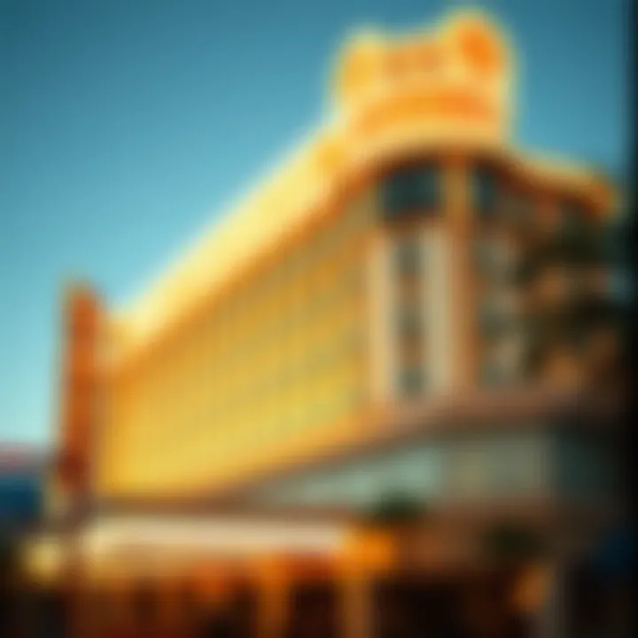 Exterior view of a renowned Las Vegas hotel highlighting its unique design