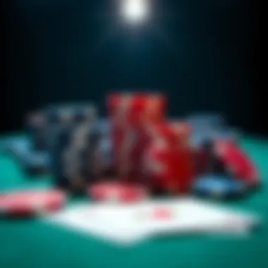Illustration of various poker chips and cards