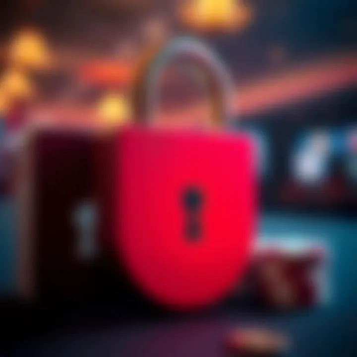 Iconic lock symbol representing online poker security