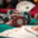 Visual representation of blackjack chips and cards