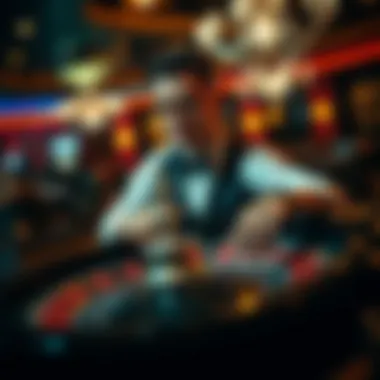 Expertise in Action: The Dealer's Role A dealer expertly spinning the roulette wheel