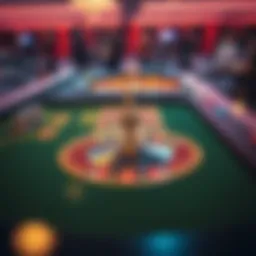 Intricate layout of an online roulette table