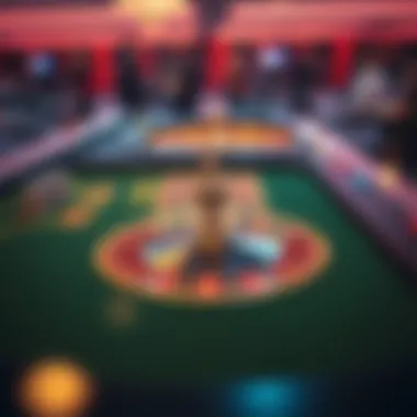 Intricate layout of an online roulette table