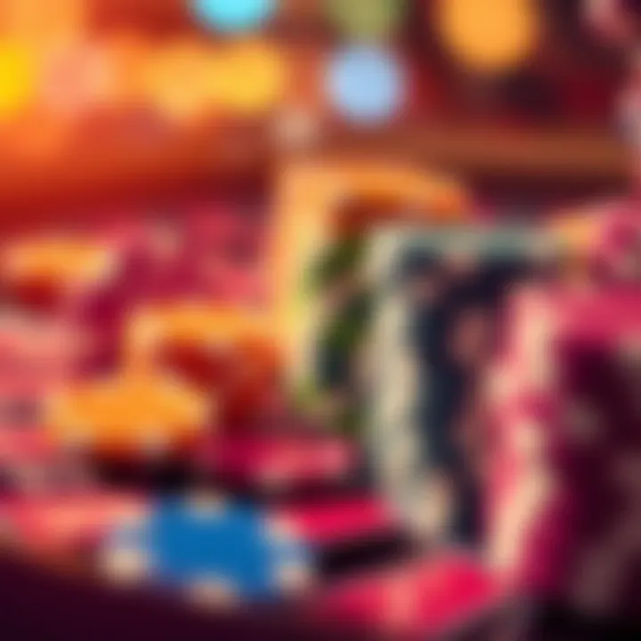 The Vibrant Colors of Roulette Chips A close-up of roulette chips in vibrant colors