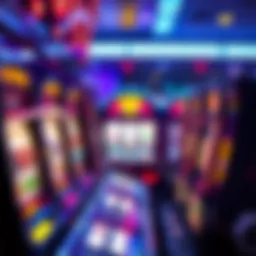 Visual representation of a vibrant slot machine with spinning reels