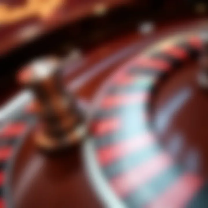 The Excitement of Roulette: Wheel in Motion Close-up view of a roulette wheel in action