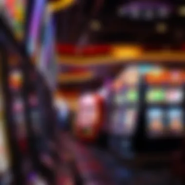 Vibrancy of Vegas Slot Machines A vibrant array of slot machines in a Las Vegas casino showcasing bright lights and dynamic graphics.