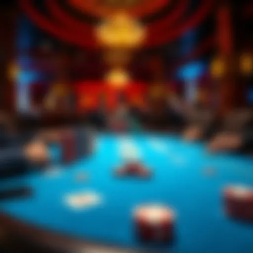 Elegant poker table setup with vibrant cards and chips