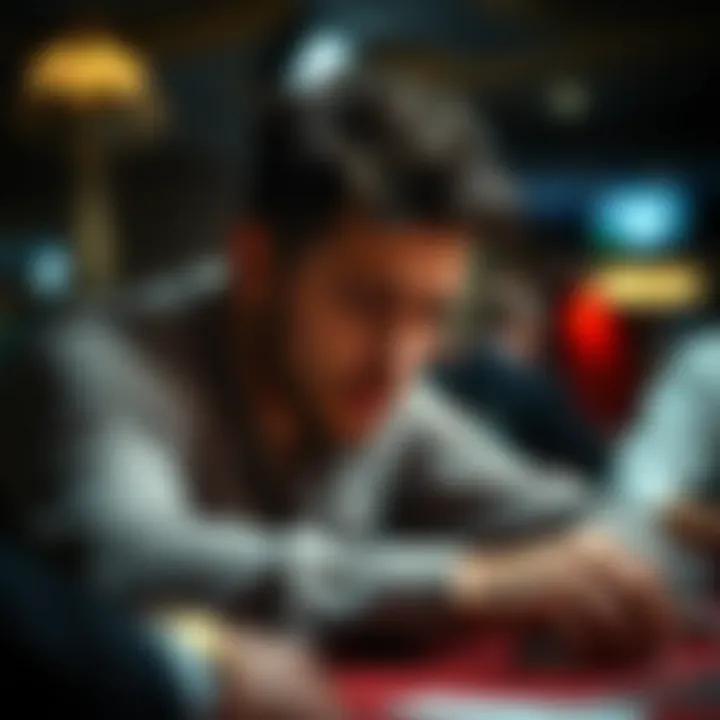 The Mind of a Poker Player Player focused at the poker table, showcasing strategic thinking