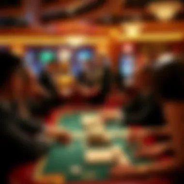 Players engaged in a competitive Mahjong game at a casino