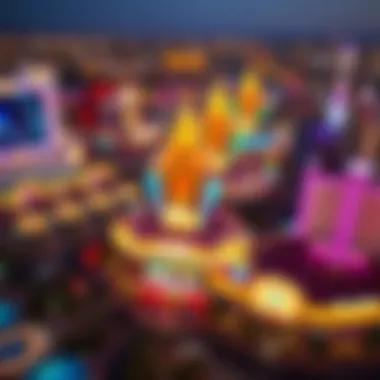 Aerial view of California casino resorts showcasing vibrant lights and architecture