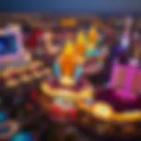 Vibrant Casino Resorts in California Aerial view of California casino resorts showcasing vibrant lights and architecture