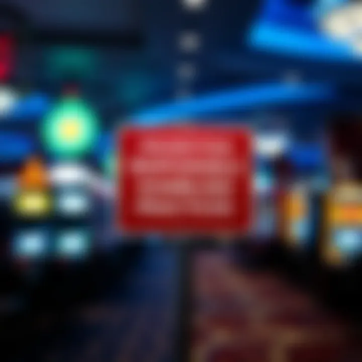 Responsible gambling signage prominently displayed in a casino