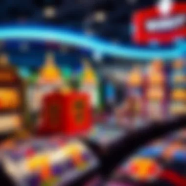 Colorful representation of various slot game themes