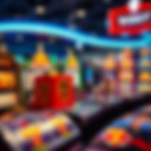 Colorful representation of various slot game themes