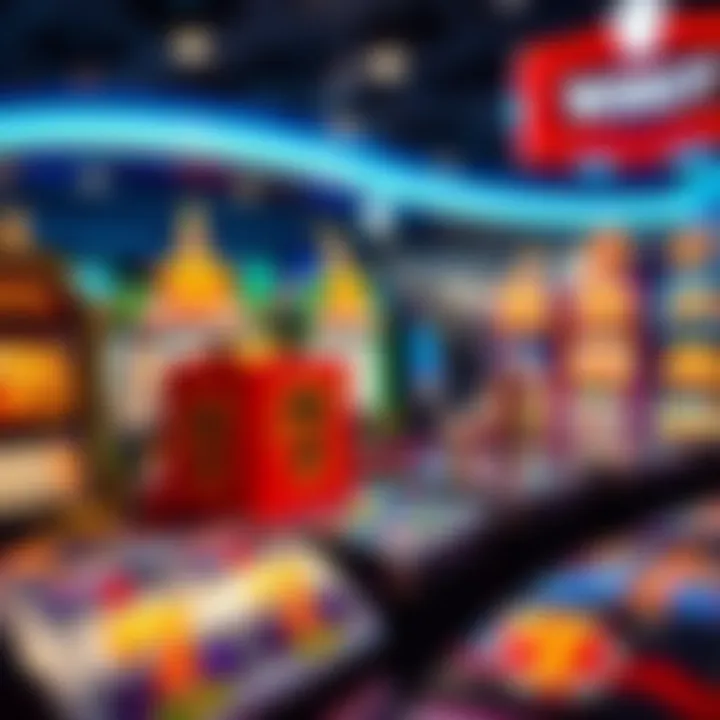 Colorful representation of various slot game themes