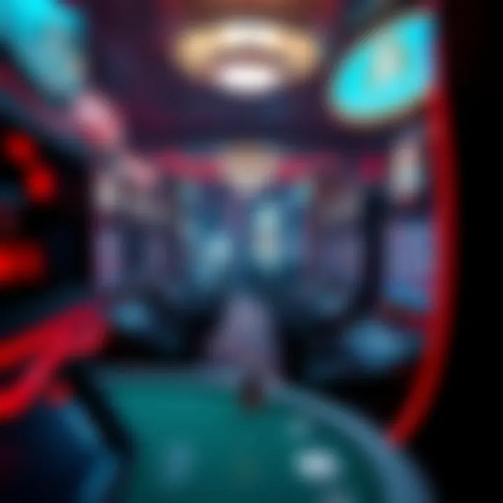 A futuristic depiction of potential reforms and trends in New York's gambling landscape.