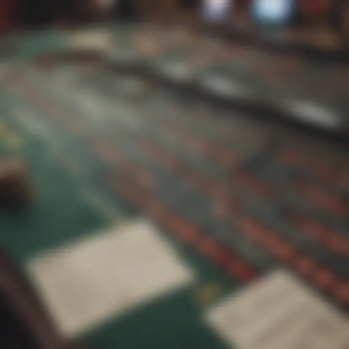 Betting Slips and Racing Forms for Informed Wagers A detailed shot of betting slips and racing forms on a betting counter